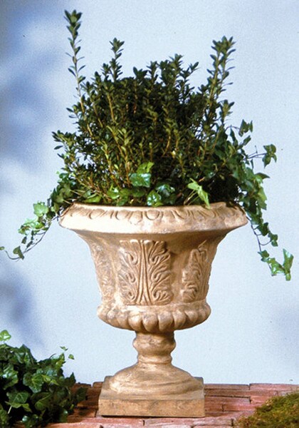 Resin Planter for Indoor Use - Tuscany Urn with Leaf Motif